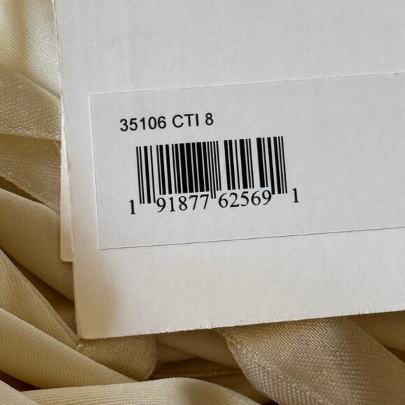 Mac Duggal 35106 Floral Embroidered Tiered Cutout Maxi Dress Cream Size 8 NWT - Picture 12 of 14